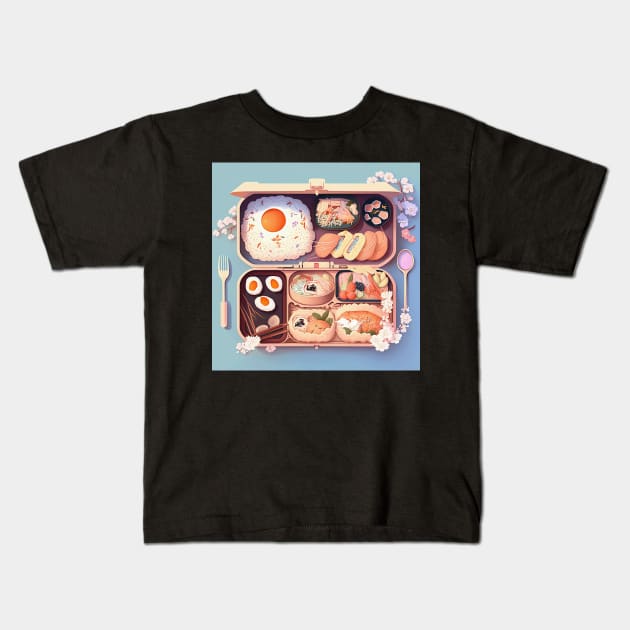 Bento box art Kids T-Shirt by geekmethat